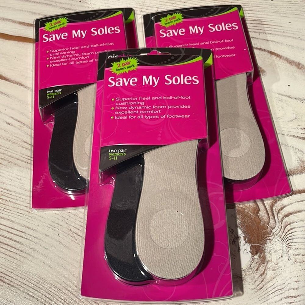 Airplus Womens Save My Soles Shoe Cushions 2 Pair Sizes 5–11 Comfort Insoles 3pk